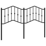 vidaXL Tête de lit de remplacement métal noir 140 cm