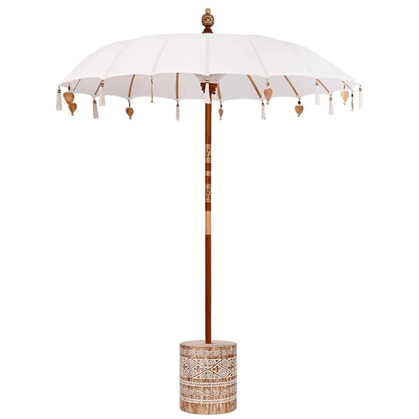 vidaXL Parasol balinais avec base Crème 185 x 185 x 260 cm