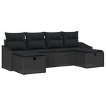 vidaXL Ensemble de canapé de jardin 6 Pièces Noir 55 x 62 x 69 cm