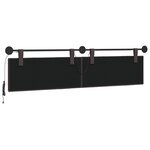 vidaXL Tête de lit suspendue Avec lumière LED Marron foncé Tissu