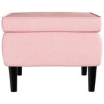 vidaXL Fauteuil à oreilles avec tabouret rose velours