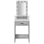 vidaXL Table de Toilette Gris 50 x 41 x 140 cm Bois d'ingénierie