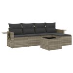 vidaXL Salon de jardin 6 Pièces avec coussins gris clair résine tressée