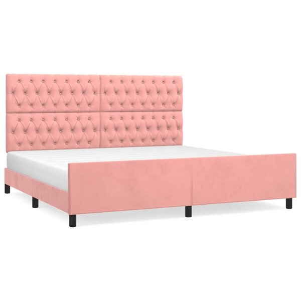 vidaXL Cadre de lit sans matelas rose 200x200 cm velours