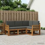 vidaXL Ensemble de canapés d'extérieur 4 Pièces Naturel et Anthracite
