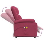 vidaXL Fauteuil de massage Rouge bordeaux Velours