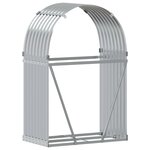 vidaXL Porte-bûches argenté 80x45x120 cm acier galvanisé