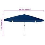 Parasol de jardin vidaXL ø395x245 cm Bleu azur