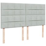 vidaXL Sommier à lattes de lit et matelas Gris clair 200x200cm Velours