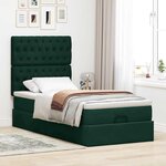 vidaXL Cadre de lit ottoman avec matelas vert foncé 80x200 cm velours