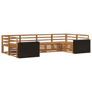 vidaXL Ensemble de canapés d'extérieur 6 Pièces Naturel