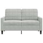 vidaXL Canapé à 2 places Gris clair 120 cm Velours