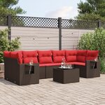 vidaXL Salon de jardin 8 Pièces avec coussins marron résine tressée