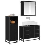vidaXL Ensemble de mobilier de salle de bain 3 Pièces Chêne noir