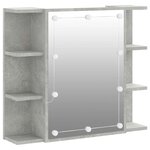 vidaXL Armoire à miroir avec LED Gris béton 70x16 5x60 cm