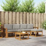 vidaXL Ensemble de canapés d'extérieur 6 pc Gris Naturel et Clair