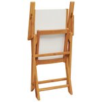 vidaXL Ensemble de bistro 3 Pièces blanc crème tissu et bois massif