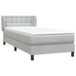 vidaXL Sommier à lattes de lit et matelas gris clair 80x220 cm velours