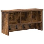 vidaXL Porte-manteau mural avec étagère Chêne fumé 50 x 16 x 26 cm