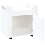 vidaXL Chariot de bureau Blanc brillant 60x45x60 cm Bois d'ingénierie
