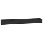 vidaXL Armoires murales 2 Pièces noir 102x30x20 cm bois d'ingénierie