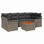vidaXL Ensemble de canapé de jardin Manuel 7 Pièces Gris 55 x 55 x 37 cm