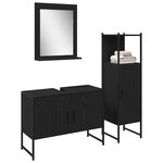 vidaXL Ensemble de mobilier de salle de bain avec étagère 3 Pièces Noir