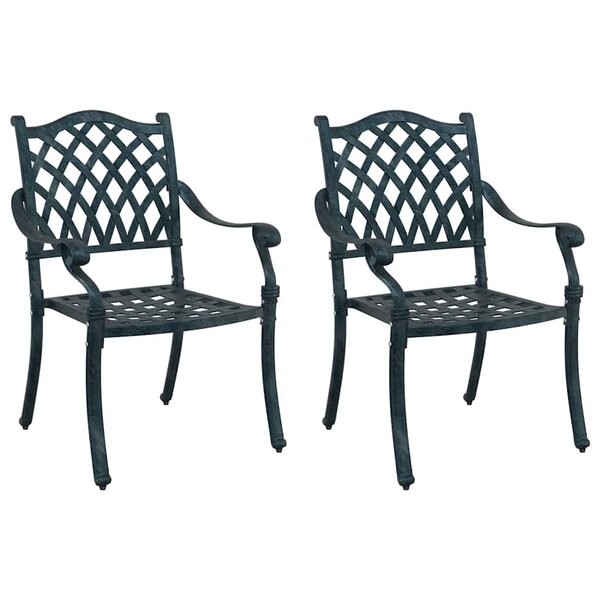 vidaXL Chaise de jardin 2 Pièces Vert 55 x 56 5 x 91cm Aluminium