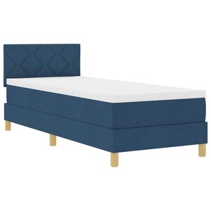 vidaXL Lit à ressorts avec matelas Bleu 80 x 200 cm tissu