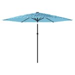 vidaXL Parasol de jardin avec mât en acier bleu 288x288x225 cm