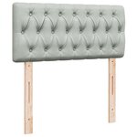 vidaXL Sommier à lattes de lit et matelas Gris clair 100x200cm Velours