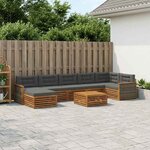 vidaXL Ensemble de canapés d'extérieur 8 Pièces Naturel et Anthracite