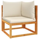 vidaXL Salon de jardin avec coussins 5 Pièces Bois d'acacia solide