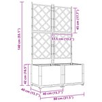 vidaXL Jardinier avec treillis 2 Pièces Gris clair 80x40x143 cm