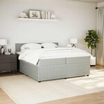 vidaXL Sommier à lattes de lit et matelas Gris clair 200x200cm Velours