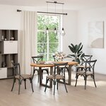 vidaXL Table à manger marron clair bois de chêne massif ovale