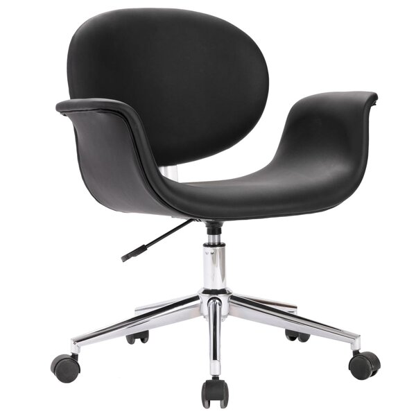vidaXL Chaise pivotante de bureau Noir Similicuir