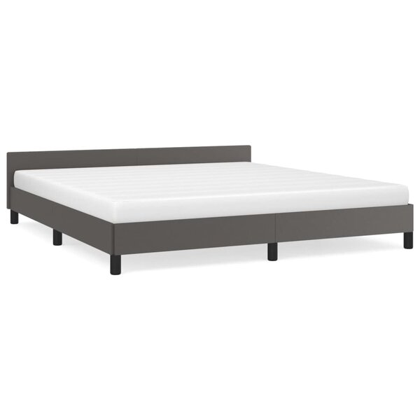 vidaXL Cadre de lit avec tête de lit Gris 180x200 cm Similicuir