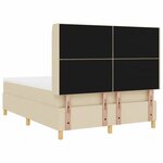 vidaXL Lit à ressorts avec matelas Crème 140 x 190 cm tissu
