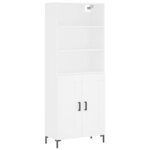 vidaXL Buffet haut Blanc 69 5x34x180 cm Bois d'ingénierie