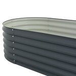 vidaXL Lit surélevé de jardin 400x80x44 cm Acier galvanisé Gris