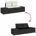 vidaXL Ensemble de canapé de jardin avec coussin 10 Pièces Noir et crème