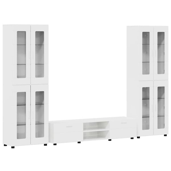 vidaXL Ensemble meuble TV FLORIN Blanc brillant Bois d'ingénierie