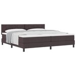 vidaXL Lit à ressorts avec tête de lit Marron foncé 200 x 200 cm tissu