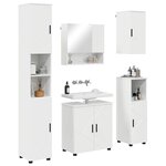 vidaXL Ensemble de mobilier de salle de bain 5 Pièces Blanc brillant