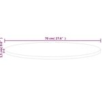 vidaXL Dessus de table rond Ø70x1 5 cm Bois de chêne massif non traité
