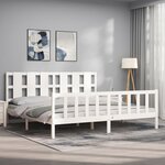 vidaXL Cadre de lit sans matelas blanc bois de pin massif