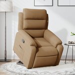 vidaXL Fauteuil inclinable Marron Velours