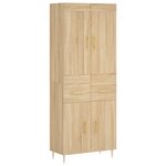 vidaXL Buffet haut Chêne sonoma 69 5x34x180 cm Bois d'ingénierie