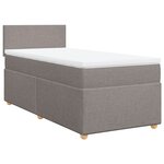 vidaXL Sommier à lattes de lit avec matelas Taupe 90x200 cm Tissu